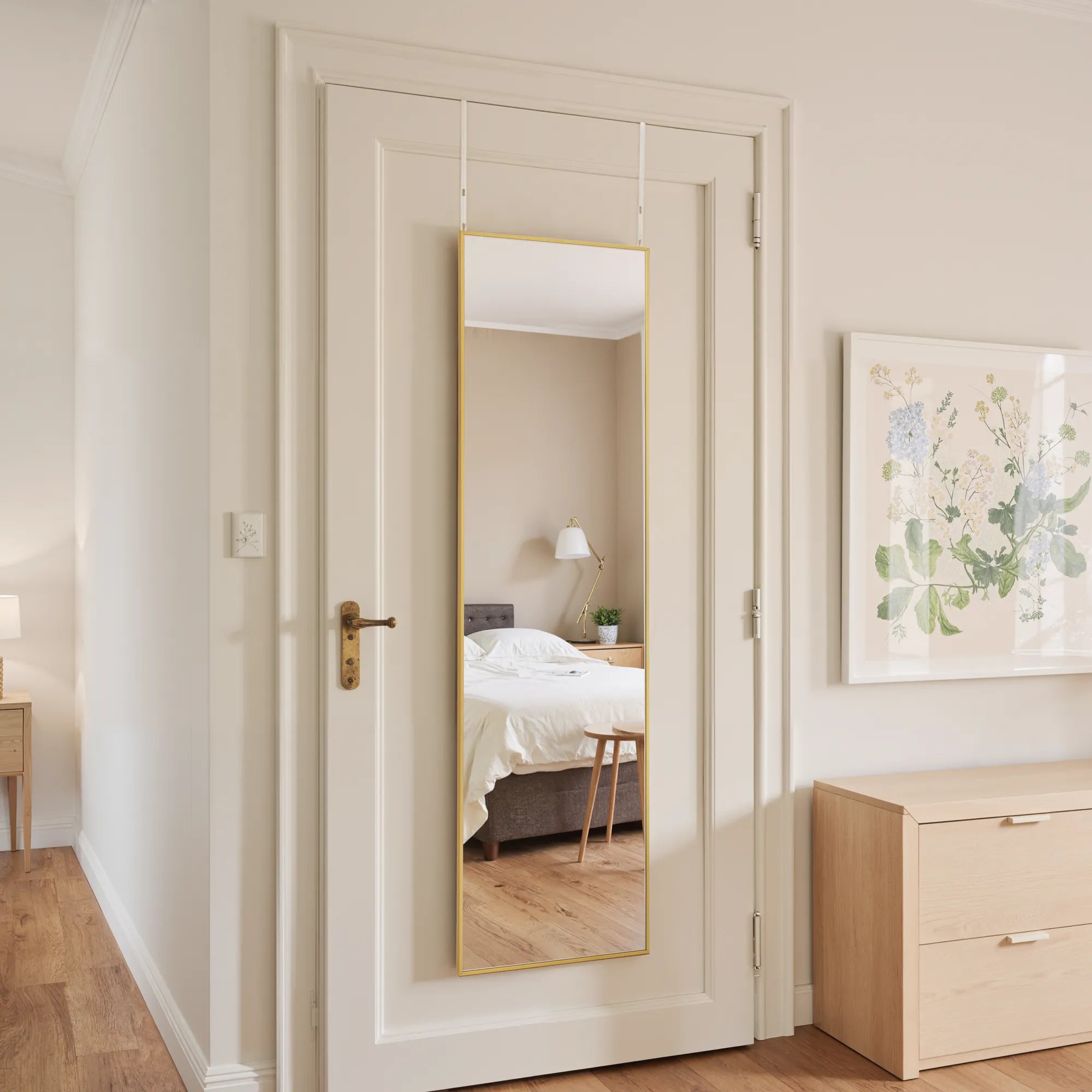 Quinn-Over-the-Door Full-Length Mirror — Gold