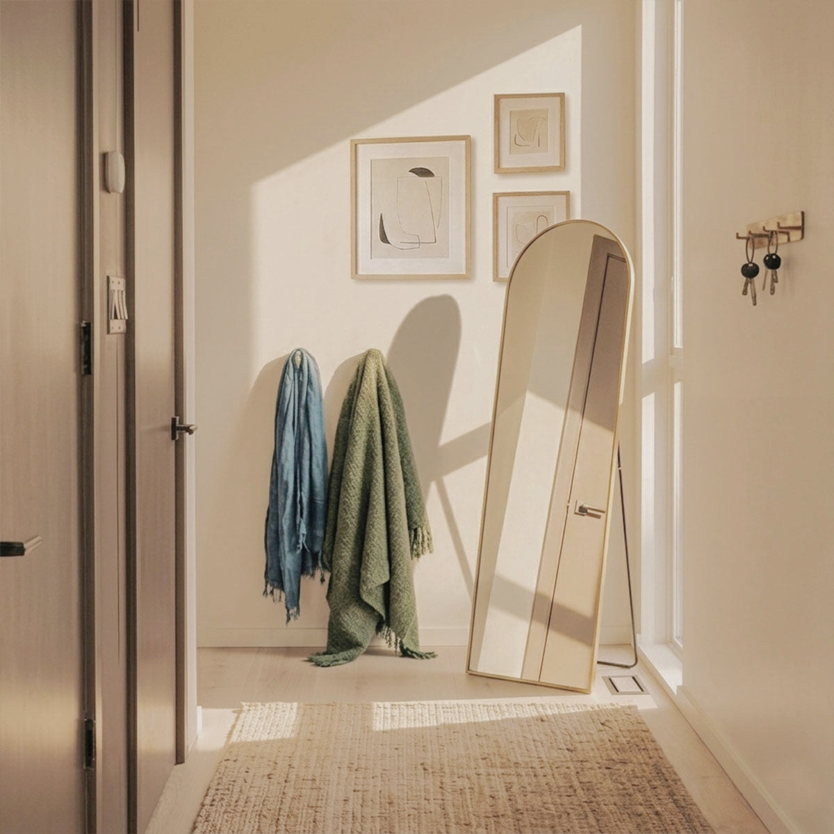 Ellis-Full Length Arched Mirror — Gold