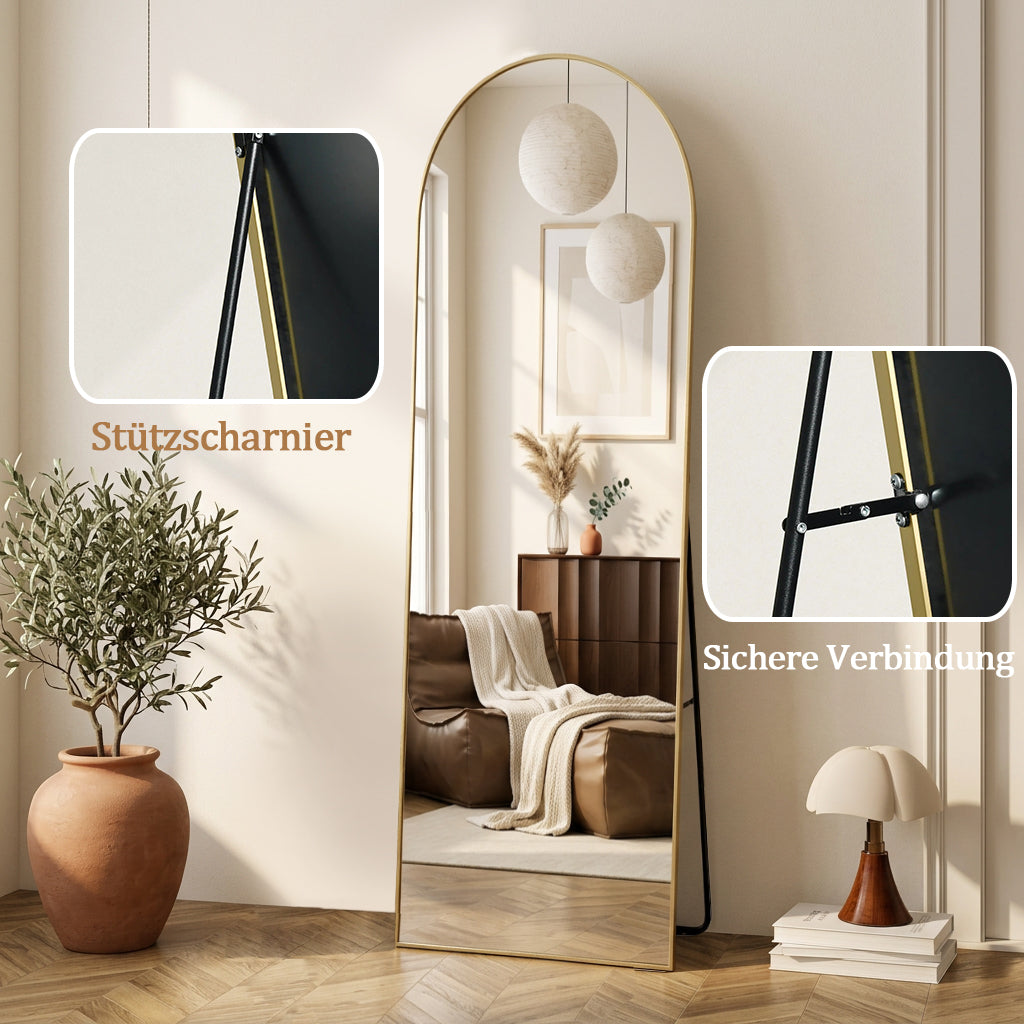 Ellis-Full Length Arched Mirror — Gold