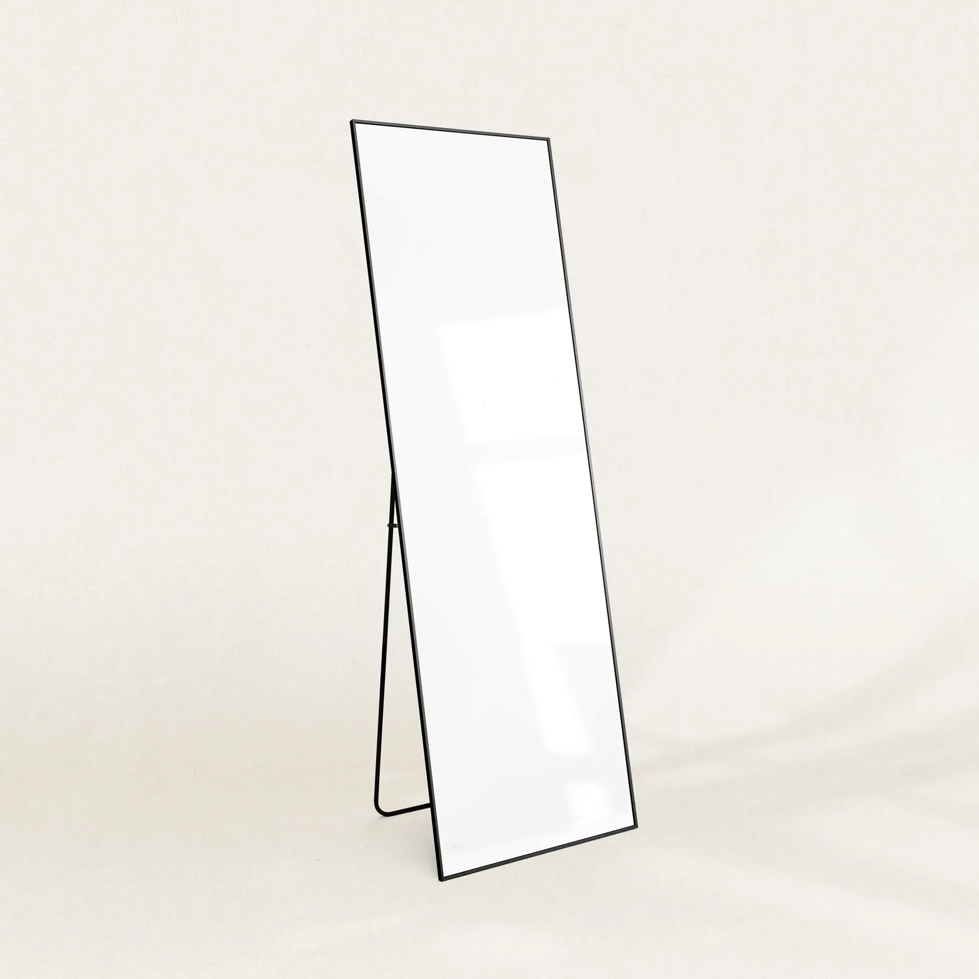 Jeffrey black rectangular full-length mirror on its integrated A-frame stand