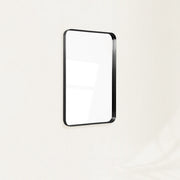 Theo-Rounded-Corner Wall Mirror — Black