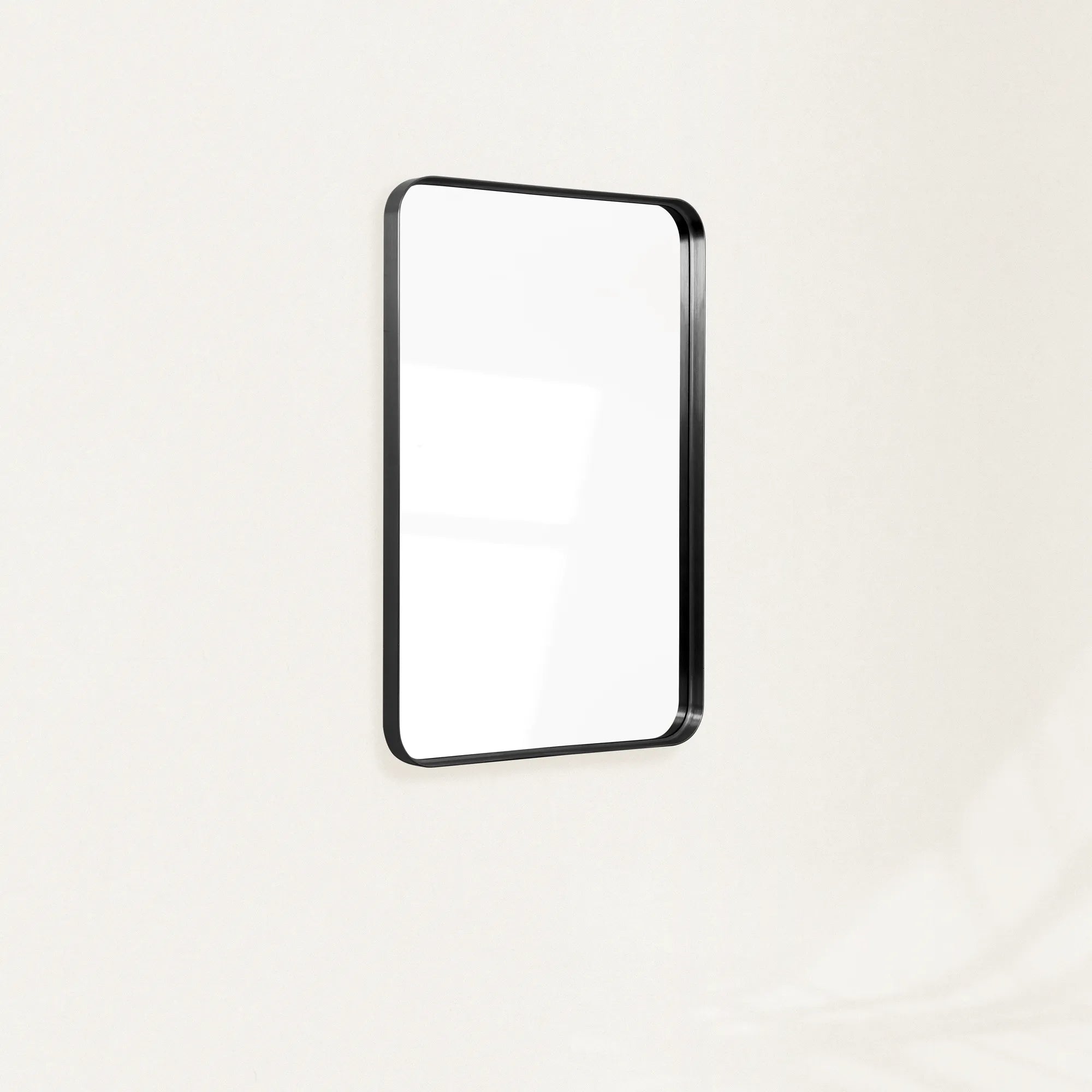 Theo-Rounded-Corner Wall Mirror — Black