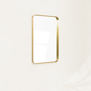 Theo-Rounded Corner Wall Mirror — Gold