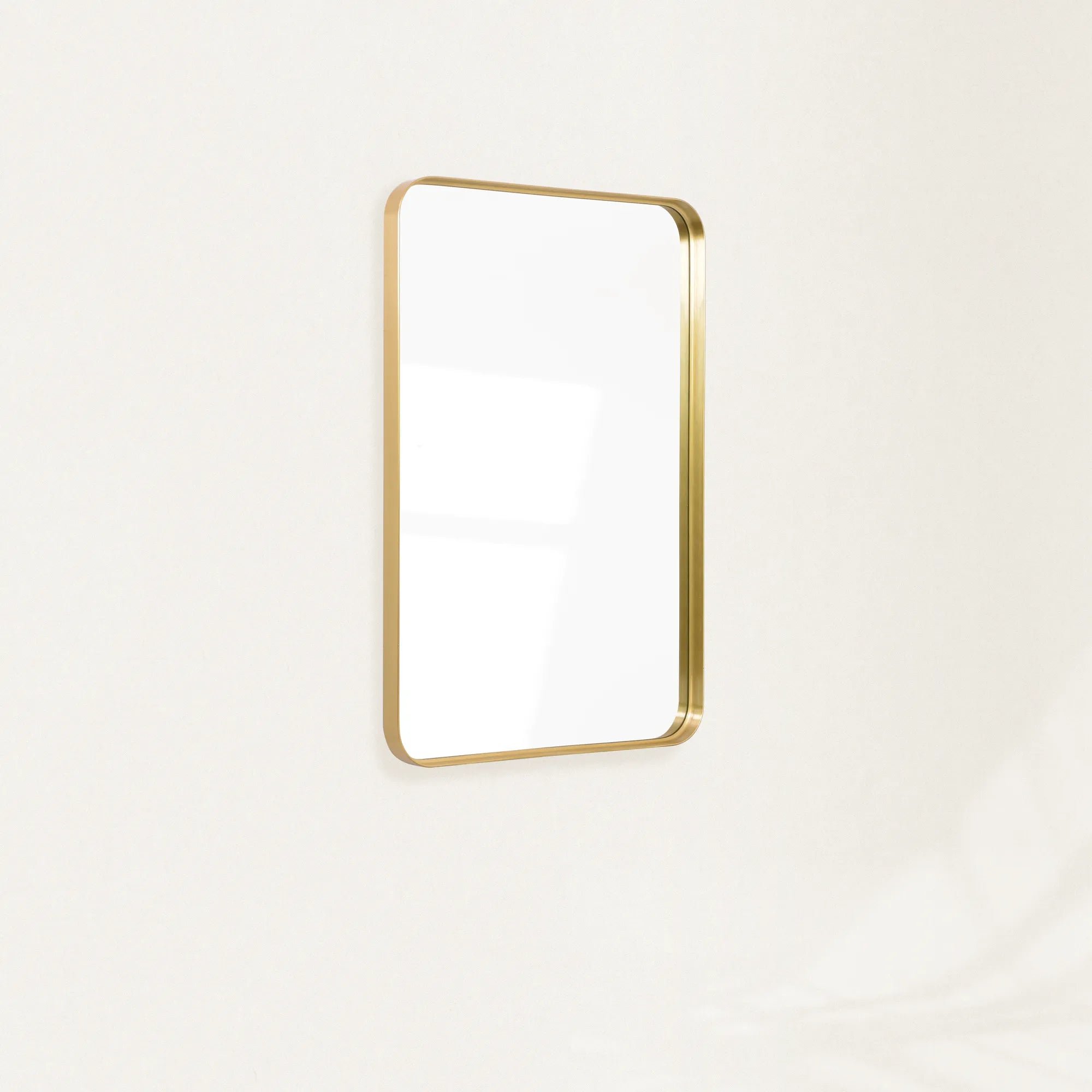 Theo-Rounded Corner Wall Mirror — Gold