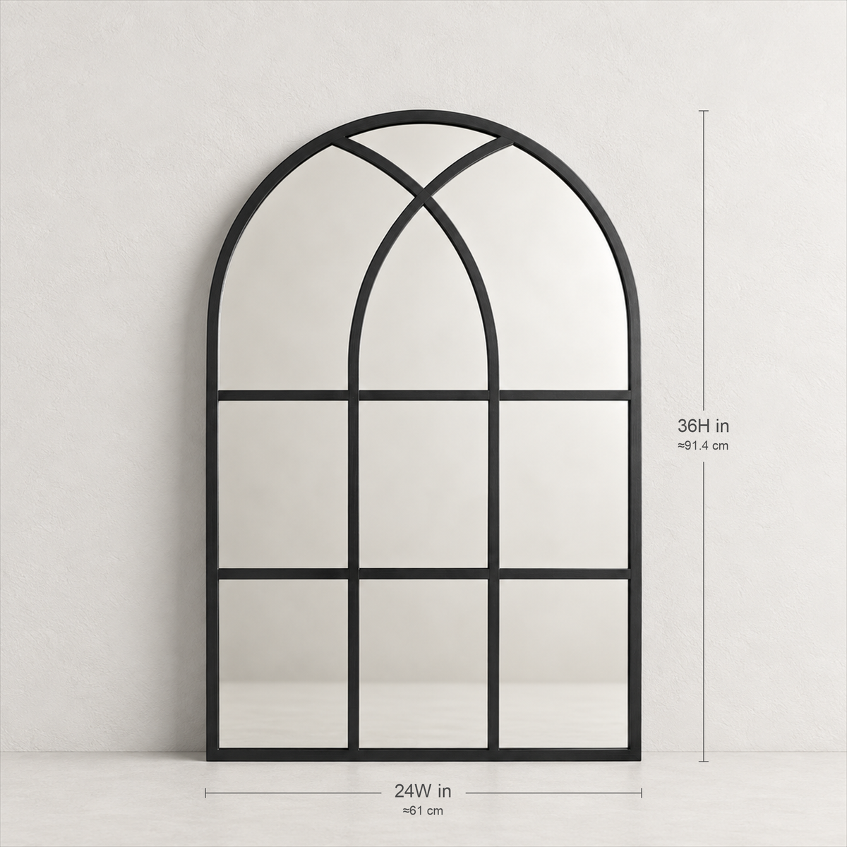 August black wall mirror dimensions, 24W x 36H