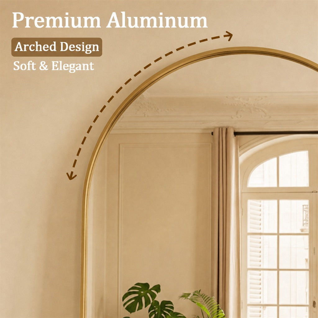 Ellis-Full-Length Arched Mirror — Gold