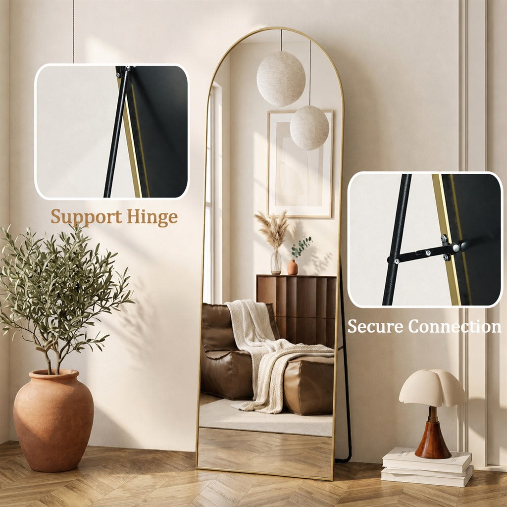 Ellis-Full-Length Arched Mirror — Gold