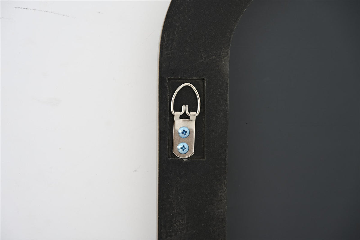 evelyn antique gold mirror rear mounting hardware detail