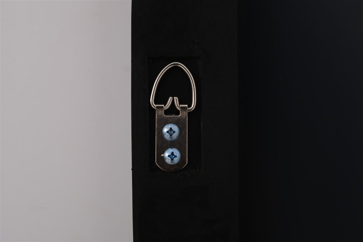 harriet antique bronze mirror rear mounting hardware detail