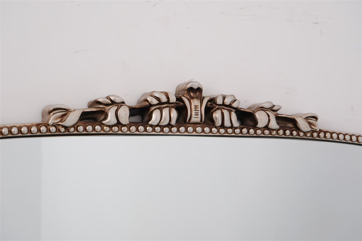 harriet antique silver mirror frame detail