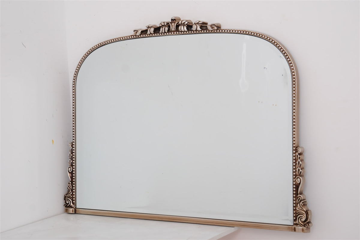 harriet antique silver mirror photographed from the front