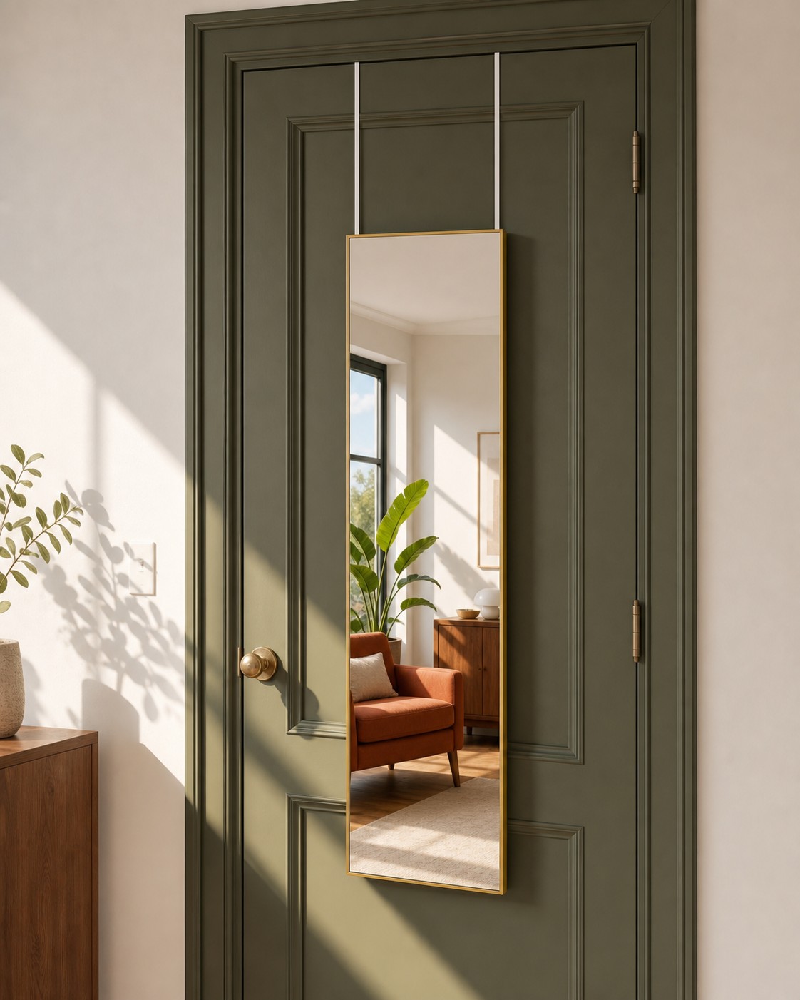 Quinn-Over-the-Door Full-Length Mirror — Gold